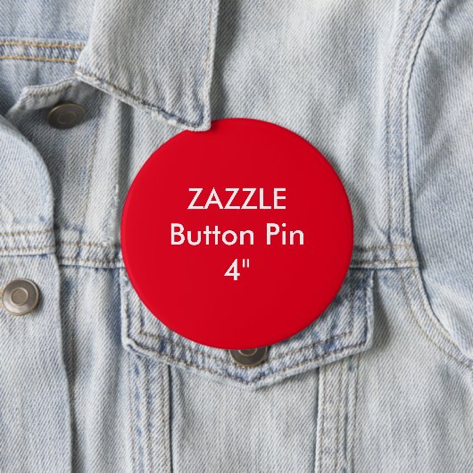 Zazzle Blank 4-inch grote Button Pin RED (In situ)