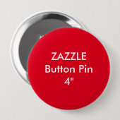 Zazzle Blank 4-inch grote Button Pin RED (Voorkant /achterkant)