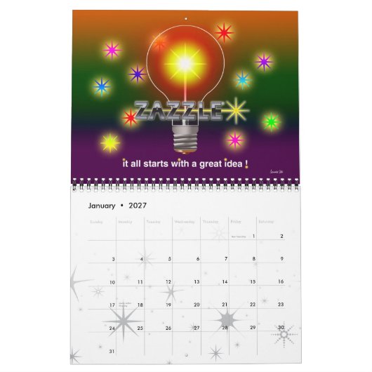 ZAZZLE CALENDAR KALENDER (Jan 2027)