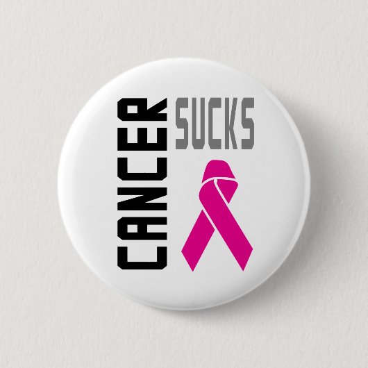 Zazzle Cancer Sucks Button Roze (Voorkant)
