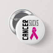 Zazzle Cancer Sucks Button Roze (Voorkant /achterkant)