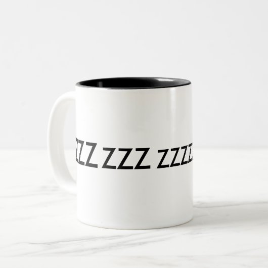 Zazzle CupZZZ, ZZZZZZ, ZZZZ, zzzzzzzzzzzz Tweekleurige Koffiemok (Voorkant links)