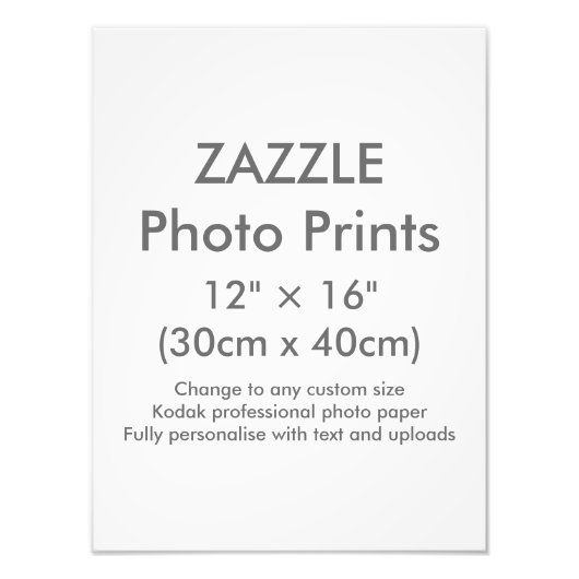 Zazzle Custom 12 × 16-inch foto Print Sjabloon Foto Afdruk (Voorkant)