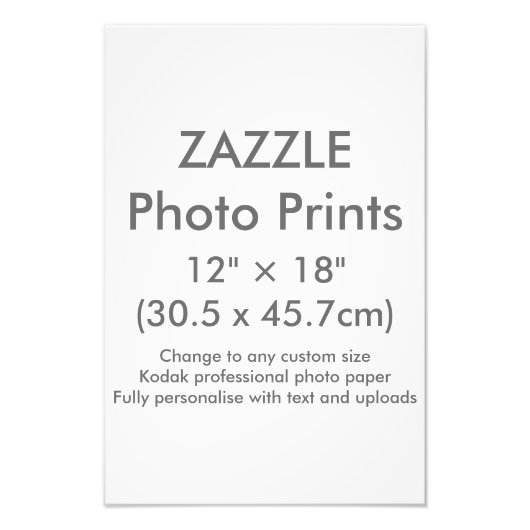 Zazzle Custom 12 × 18-inch foto Print Sjabloon Afdruk (Voorkant)