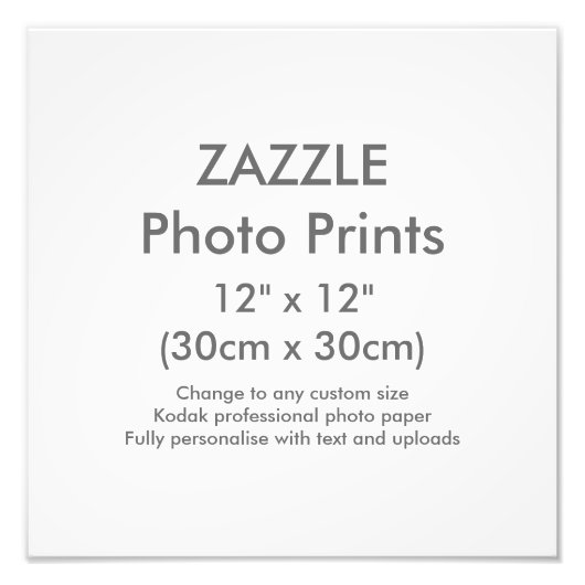 Zazzle Custom 12-inch x 12-inch foto Print Sjabloo Afdruk (Voorkant)