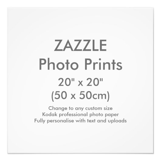 Zazzle Custom 20-inch x 20-inch foto Print Sjabloo Foto Afdruk (Voorkant)