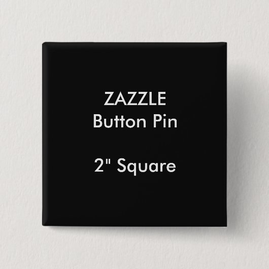 ZAZZLE Custom 2" Square Button Pin BLACK (Voorkant)