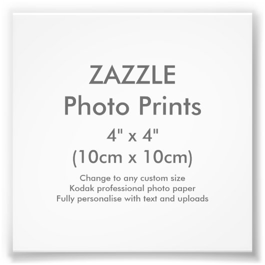 Zazzle Custom 4-inch x 4-inch foto Print Sjabloon Afdruk (Voorkant)