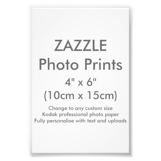 Zazzle Custom 4-inch x 6-inch foto Print Sjabloon Afdruk (Voorkant)