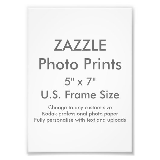 Zazzle Custom 5-inch x 7-inch fotoafdrukken (VS-Li Foto Afdruk (Voorkant)