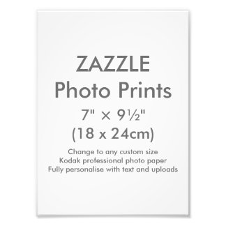 Zazzle Custom 7 × 9½-inch foto Print Sjabloon Afdruk