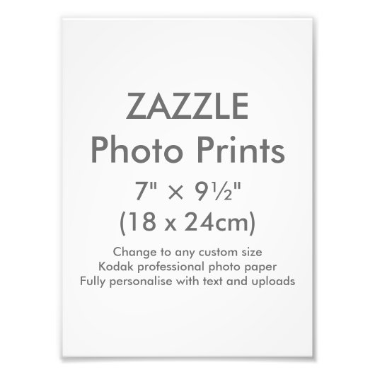 Zazzle Custom 7 × 9½-inch foto Print Sjabloon Foto Afdruk (Voorkant)
