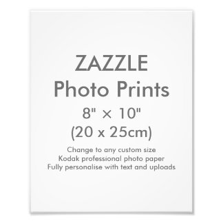 Zazzle Custom 8" × 10" Photo Print Sjabloon Foto Afdruk