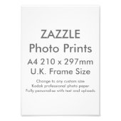 Zazzle Custom A4 Photo Print GB Lijst Size Foto Afdruk (Voorkant)
