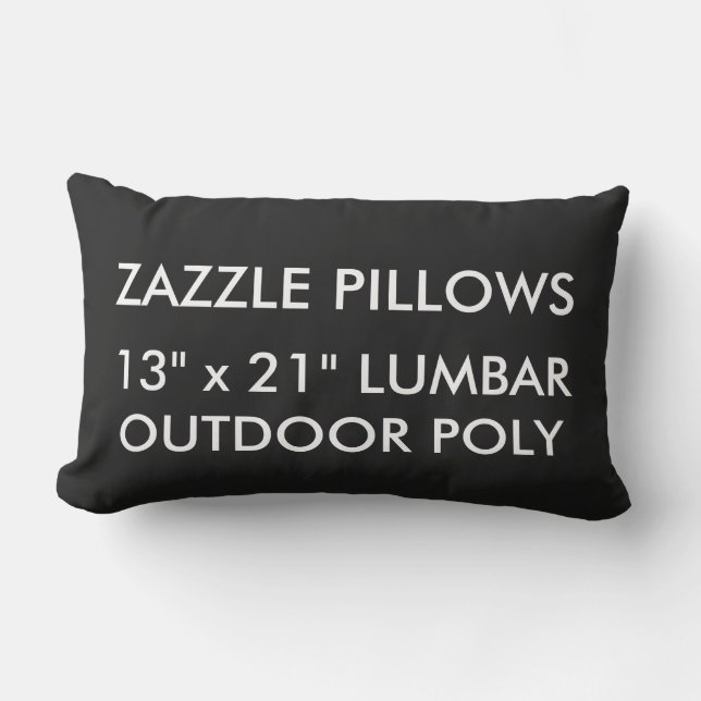 Zazzle Custom BLACK Outdoor Lumbar Pillow Sjabloon Buitenkussen (Voorkant)