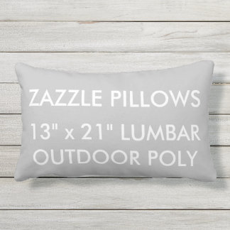 Zazzle Custom SILVER Outdoor Lumbar Pillow Buitenkussen