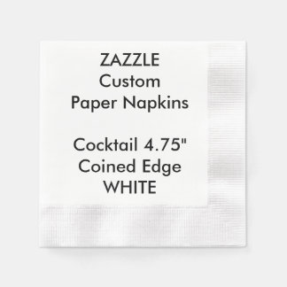 Zazzle Custom WHITE Coined Cocktail Papieren serve Servet