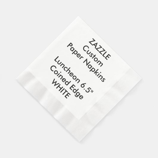 Zazzle Custom WHITE Coined Luncheon Papieren serve Servetten (Hoek)