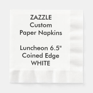 Zazzle Custom WHITE Coined Luncheon Papieren serve Servetten