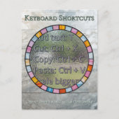 Zazzle Designer Keyboard Shortcuts Reference Card Briefkaart (Voorkant)