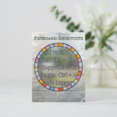 Zazzle Designer Keyboard Shortcuts Reference Card Briefkaart (Staand voorkant)