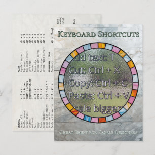 Zazzle Designer Toetsenbord Sneltoetsen Referentie Briefkaart