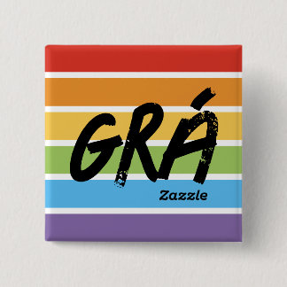 Zazzle Grá Knop Vierkante Button 5,1 Cm
