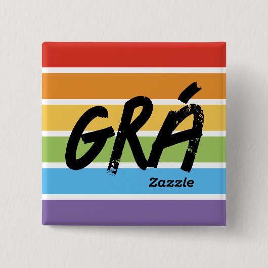 Zazzle Grá Knop Vierkante Button 5,1 Cm (Voorkant)
