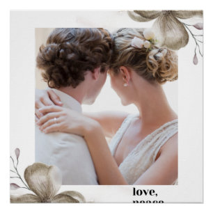 Zazzle houdt van vrede en glanzend poster