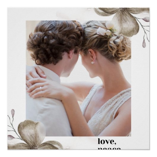 Zazzle houdt van vrede en glanzend poster (Voorkant)