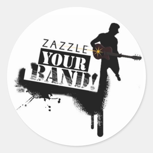 Zazzle je band ronde sticker (Voorkant)