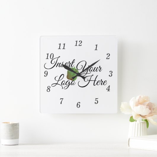 Zazzle Je Logo hier Vierkante Klok (Huis)