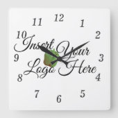 Zazzle Je Logo hier Vierkante Klok (Voorkant)