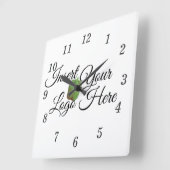 Zazzle Je Logo hier Vierkante Klok (Hoek)