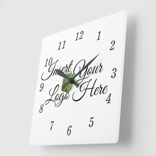 Zazzle Je Logo hier Vierkante Klok (Hoek)