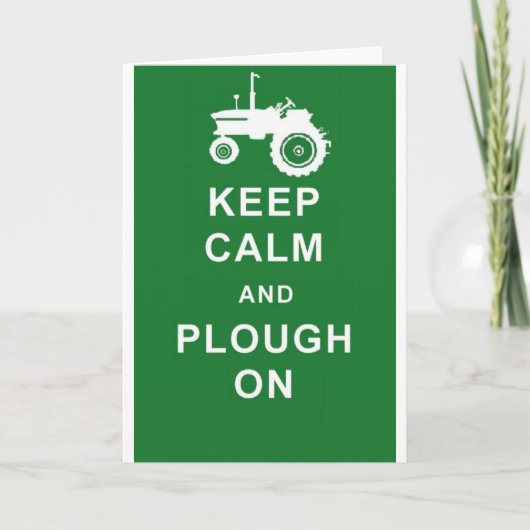 Zazzle Keep Calm Plough.jpg Kaart (Voorkant)