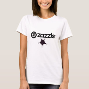 Zazzle_logo _on wit, ster - zwart t-shirt