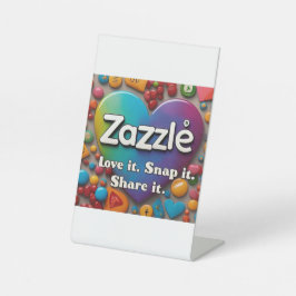 Zazzle lover reclamebord met voetstuk