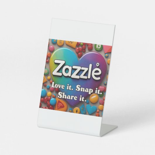 Zazzle lover reclamebord met voetstuk (Voorkant)
