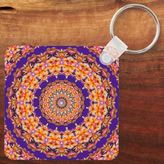 Zazzle Mandala Sleutelhanger (Achterkant)