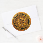 Zazzle - mannelijk goud pentakel-noback ronde sticker (Envelop)