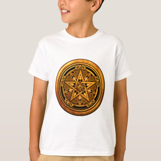 Zazzle - Masculine Gold Pentacle-noback T-shirt (Voorkant)