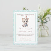 Zazzle meow nificent birthday Invitation Kaart (Staand voorkant)