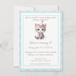 Zazzle meow nificent birthday Invitation Kaart