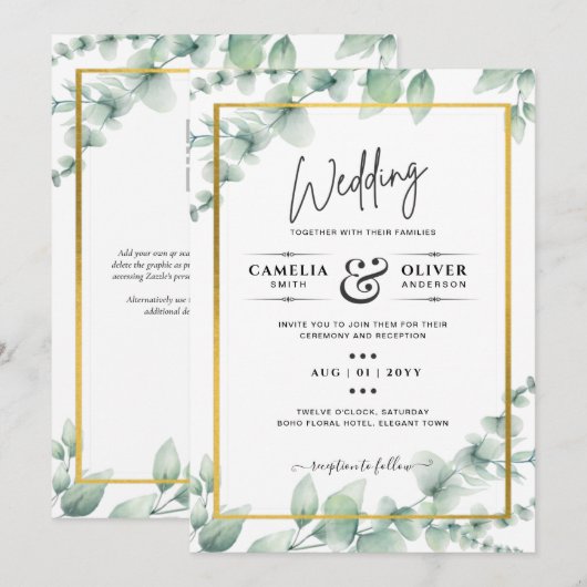 Zazzle profiel bruiloft collecties QR scanning kab Kaart (Voorkant / Achterkant)