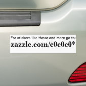 Zazzle-promotie Bumpersticker (Op auto)
