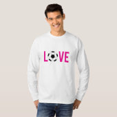 Zazzle Roze Stijl Liefde Voetbal Unisex LS T-shirt (Voorkant volledig)