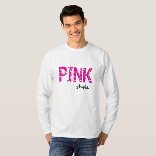 Zazzle Roze stijl Unisex Lange T-shirt (Voorkant volledig)