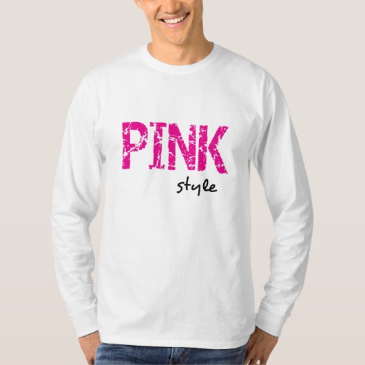 Zazzle Roze stijl Unisex Lange T-shirt (Voorkant)