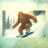 Zazzle Shaggy Bigfoot Snowboarden Auto Achterzijde Raamsticker (Vel 3)